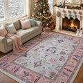 Fame Rugs Pink Beige Modern Oushak Rug for Luxury Living Spaces