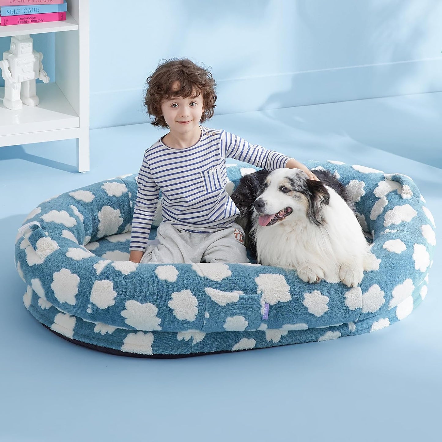 Lesure Human Dog Bed - Extra Large Calming Pet Bed for Relaxation