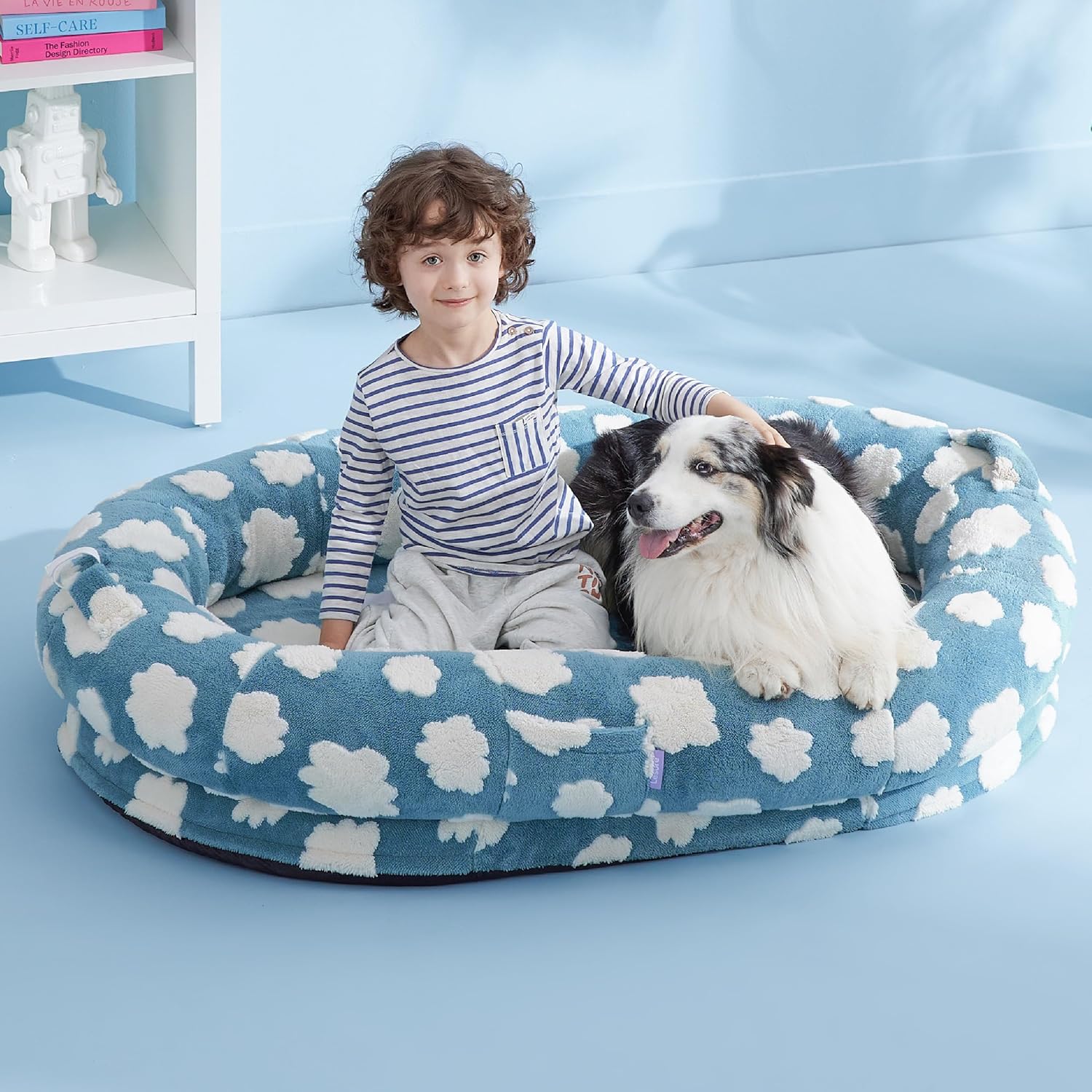 Lesure Human Dog Bed - Extra Large Calming Pet Bed for Relaxation