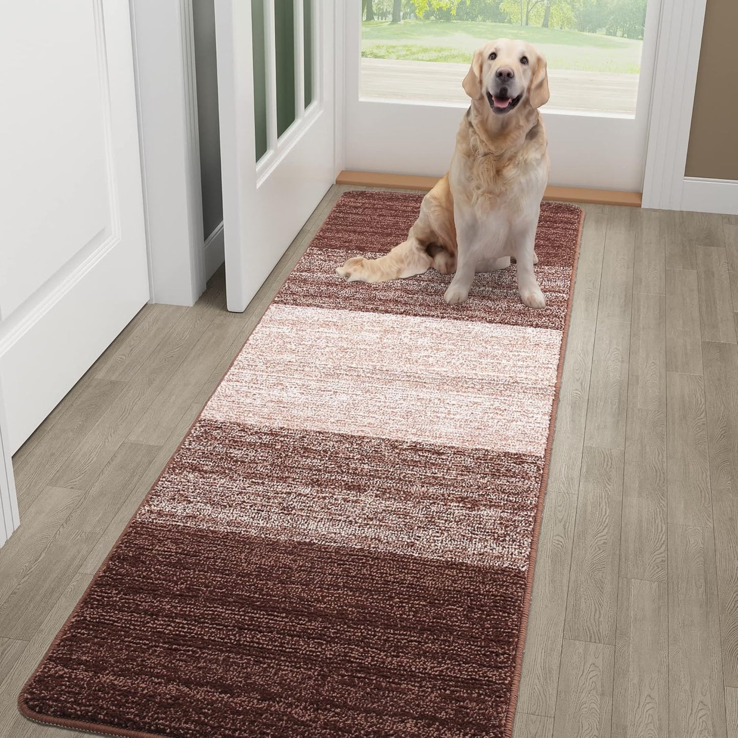 Kitinjoy Indoor Outdoor Door Mat, 59x20 Non-Slip Absorbent