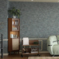 Wall Paper Peel and Stick Modern Mid Century Blue Gray Design