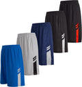 Men's Dry-Fit Athletic Performance Shorts 5-Pack - Quick-Dry