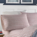 Nautica Coleridge Stripe Red Queen Sheets - Crisp Cotton Percale