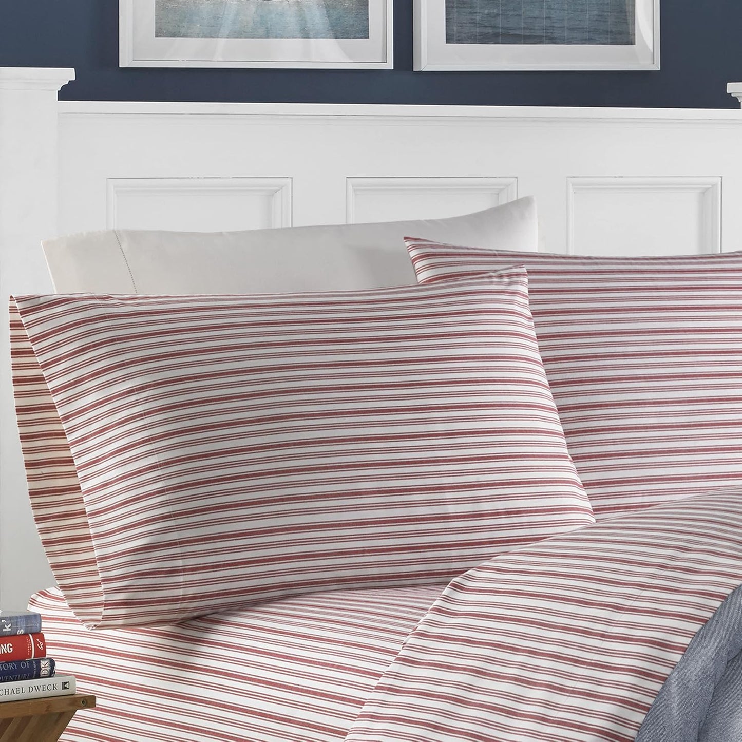 Nautica Queen Sheets Set - Cotton Percale Bedding for Comfort