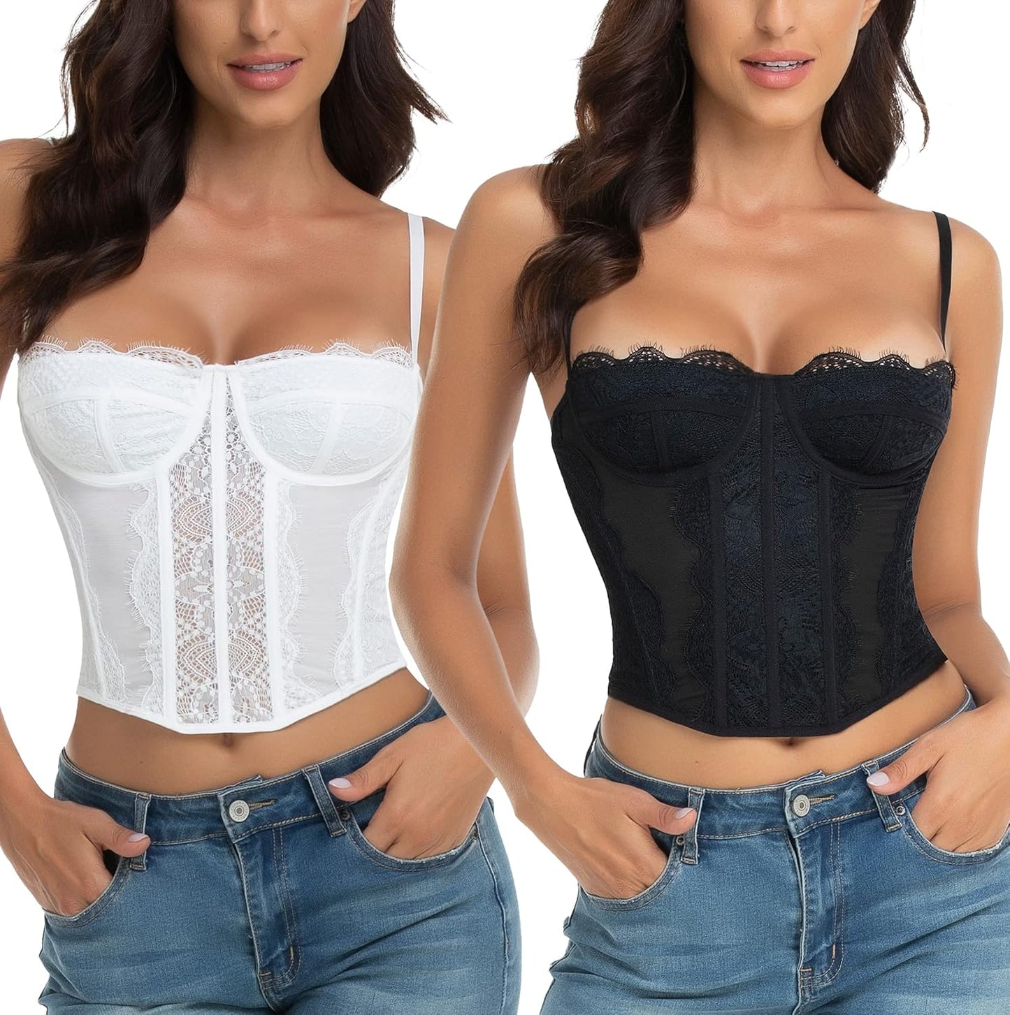 Lace Bustier Corset Tops for Women - Sexy Party Club Top