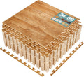 Sorbus Wood Grain Floor Tiles Foam Mat for Comfort and Style