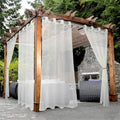 Waterproof Indoor/Outdoor Sheer Curtains for Patio - 2 Panels, Beige