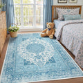 5x7 Area Rug for Bedroom Machine Washable Rugs - Celestial Blue