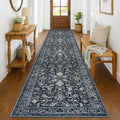 KILOCOCO Vintage Floral Washable Runner Rug for Hallway 3x14