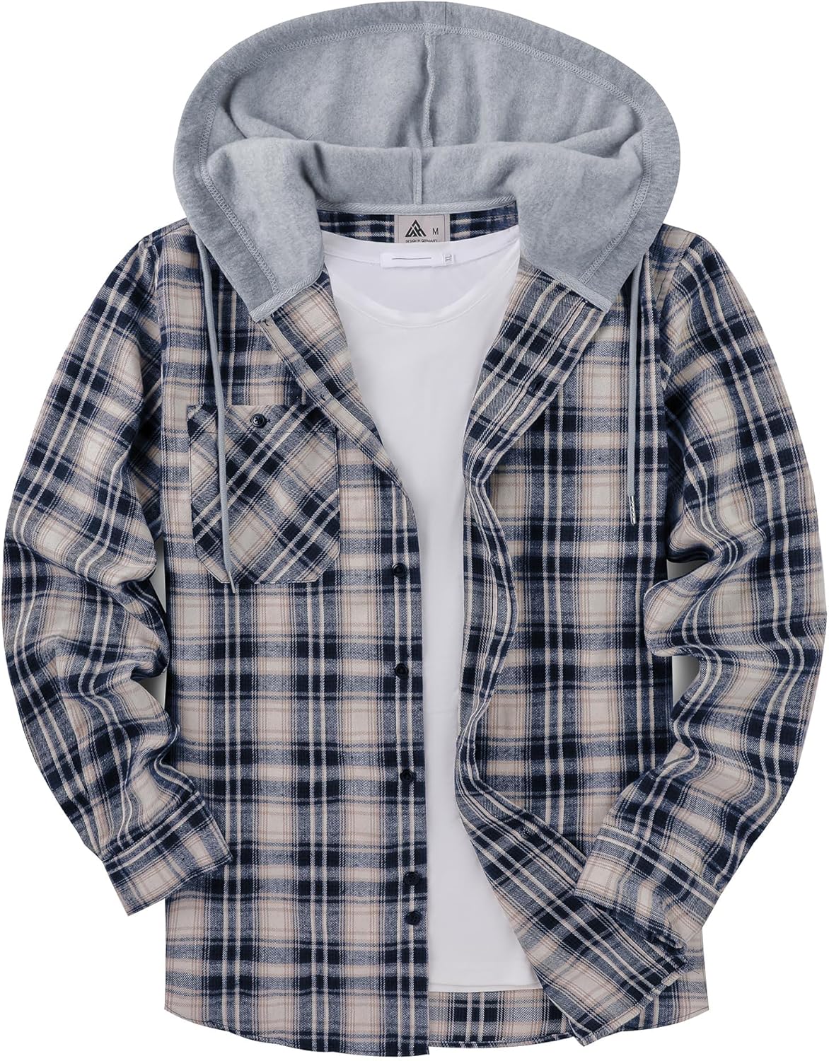 ZITY Men's Flannel Hoodie Shirt for Stylish Casual Wear