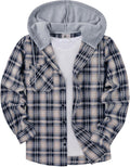 ZITY Men's Flannel Hoodie Shirt Plaid Button Down - Casual Layering