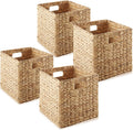 Water Hyacinth Storage Baskets 10.5 in Cubes - Set of 4