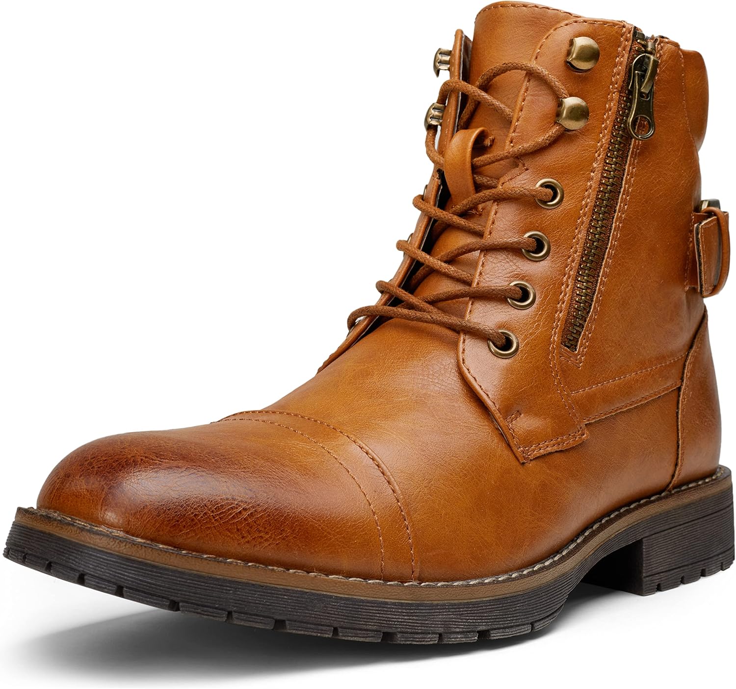 Vostey Men's Casual Combat Motorcycle Ankle Dress Boots