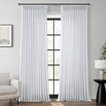 White Pinch Pleated Curtains 96 in Long Light Filtering Linen