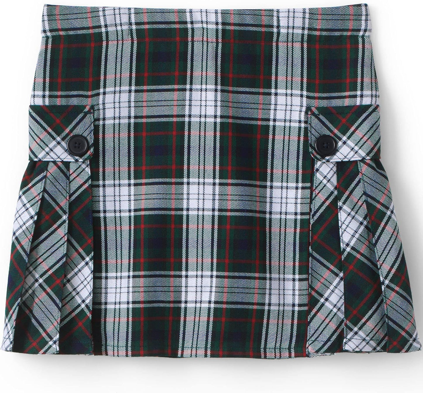 Lands' End School Uniform Girls Side Pleat Plaid Skort Above Knee
