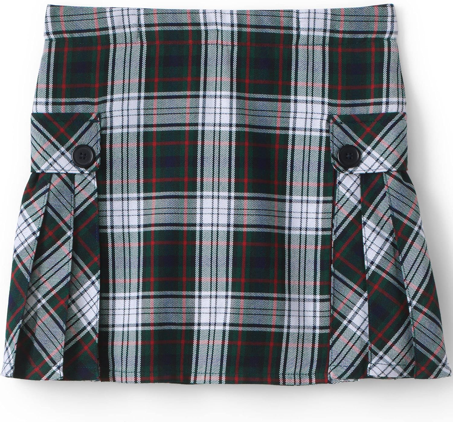 Lands' End School Uniform Girls Side Pleat Plaid Skort Above Knee