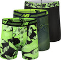 New Balance Ultra Soft Boxer Briefs 3-Pack, No Fly Design - Black/Lime