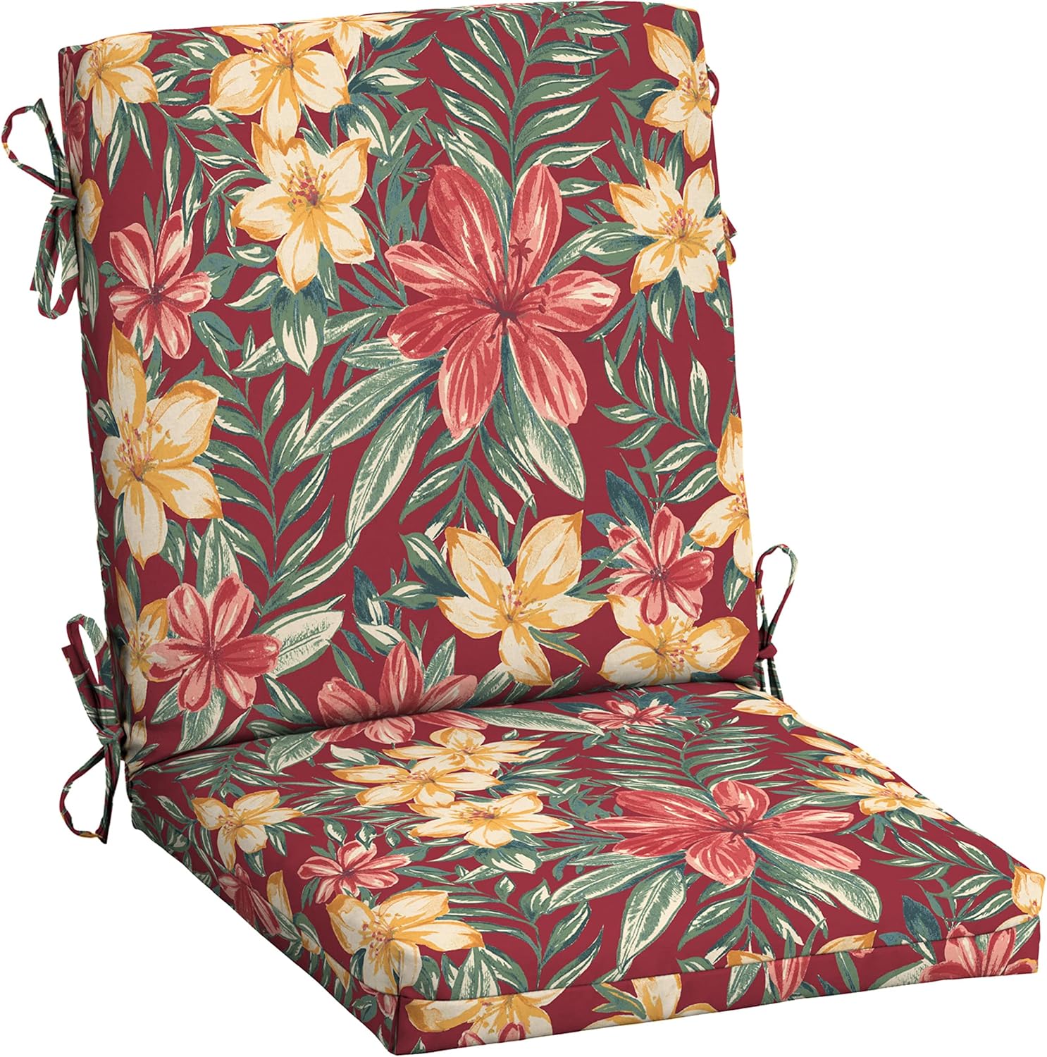 Arden Outdoor Midback Chair Cushion in Ruby Clarissa for Comfort