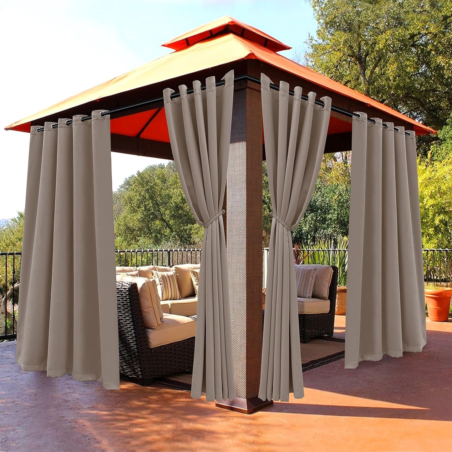 BONZER Waterproof Outdoor Blackout Curtains for Total Privacy
