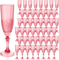 Plastic Champagne Flutes 48PCS Red Wine Glasses - Retro Reusable Set