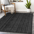 Seavish Modern Area Rug 3 ft x 5 ft Black Cotton Woven Rug - Neutral