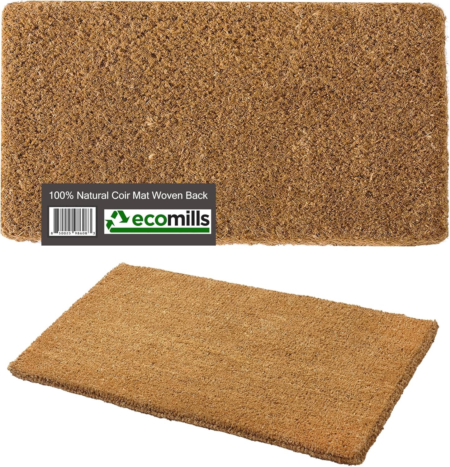Ecomills Natural Coir Mat: Heavy Duty, Extra Thick 1.5