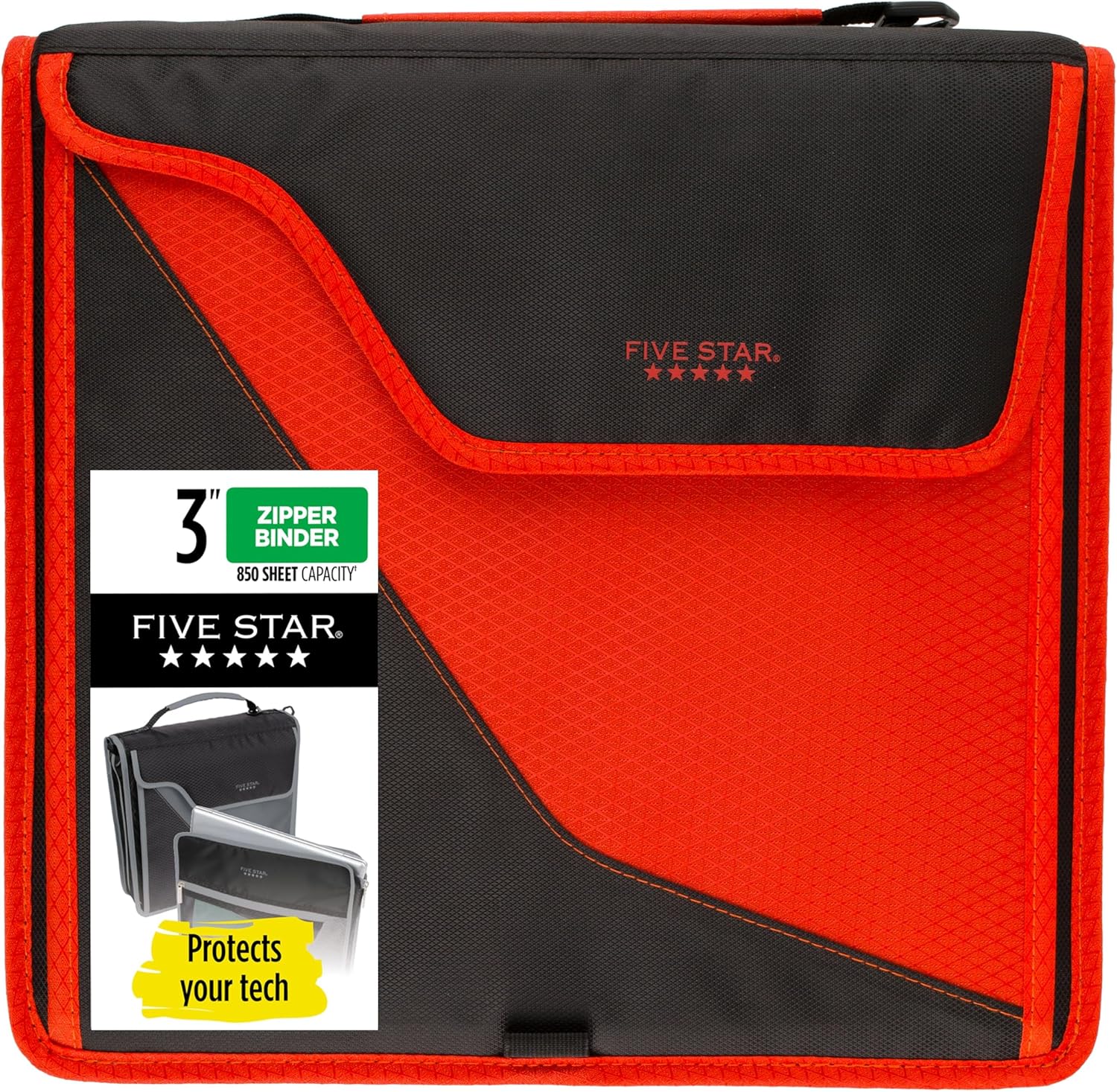 Five Star Zipper Binder with Removable Padded Case and Strap