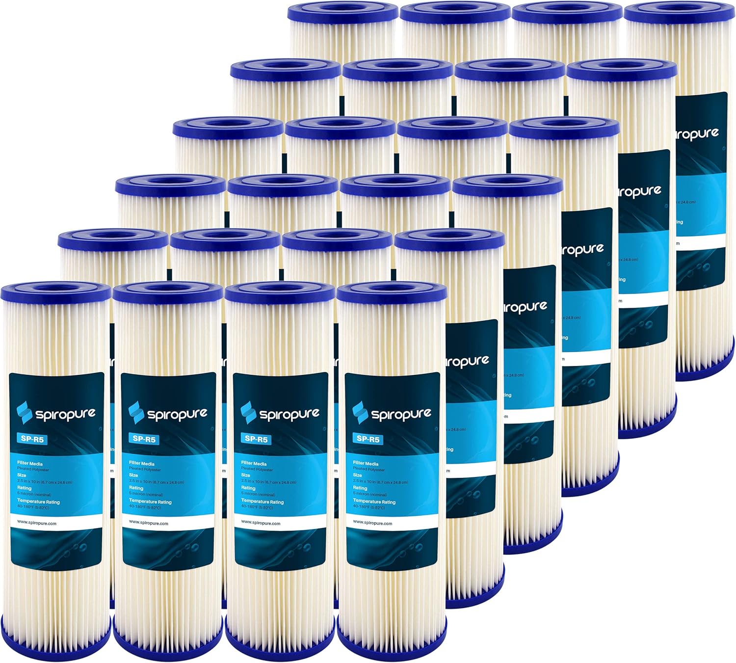 SpiroPure SP-R5 10x2.5 5 Micron Pleated Water Filter Cartridge