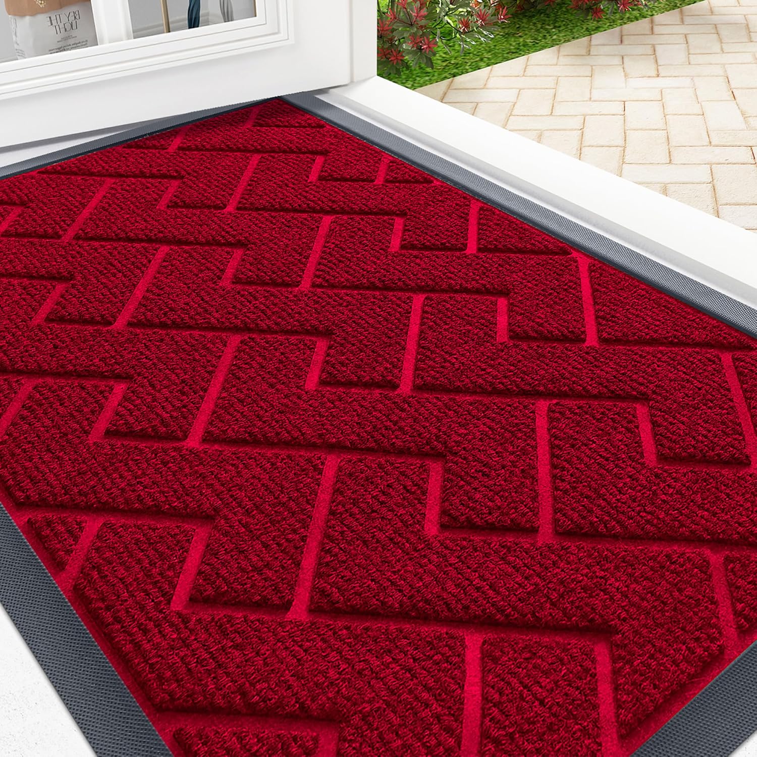 OLANLY Waterproof All-Season Doormat for Indoor Outdoor Use