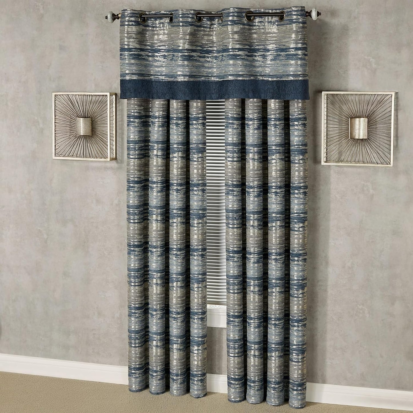 Chic Chenille Drapery Set with Metallic Hues - J. Queen New York