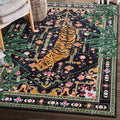 Oriental Tropical Washable Rugs 4x6 - Boho Vintage Distressed Area Rug