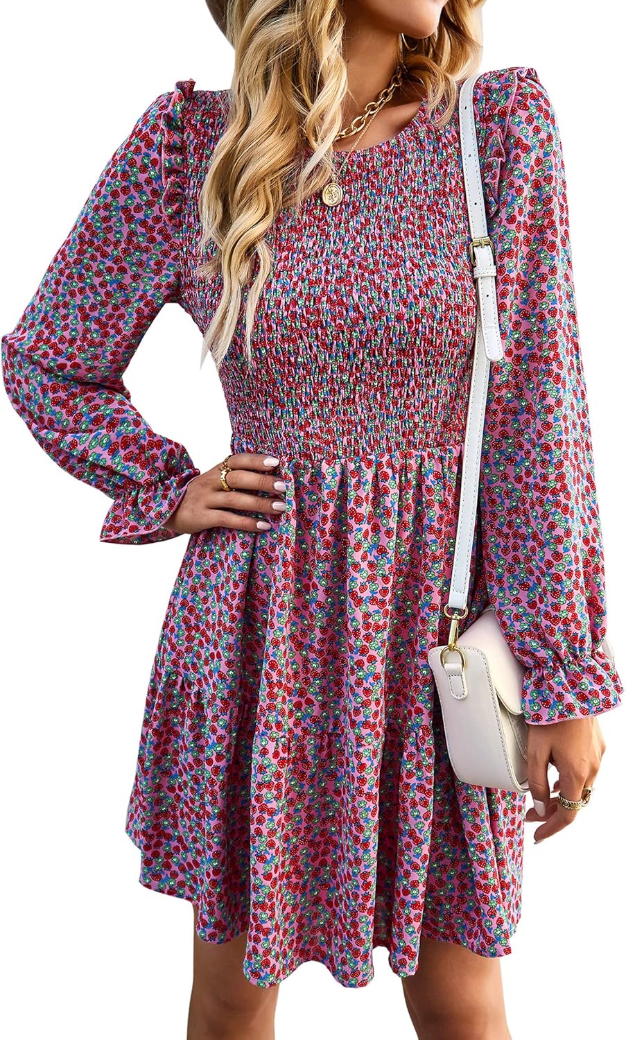 KIRUNDO Long Sleeve Floral Dress for Women - Perfect for Weddings