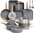 MAISON ARTS 17 Piece Pots and Pans Set Non Stick - Granite Coating