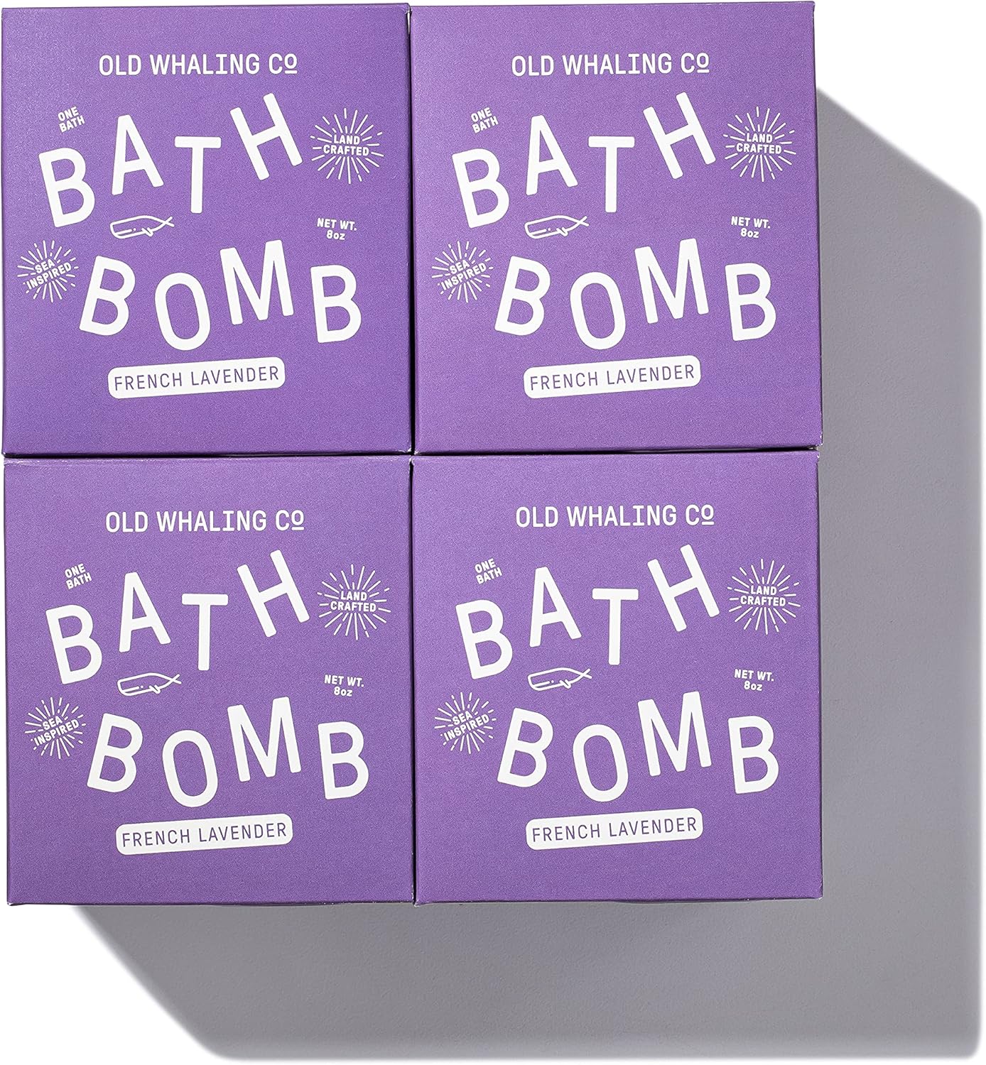 Old Whaling Co French Lavender Bath Bomb Set of 4 for Relaxation