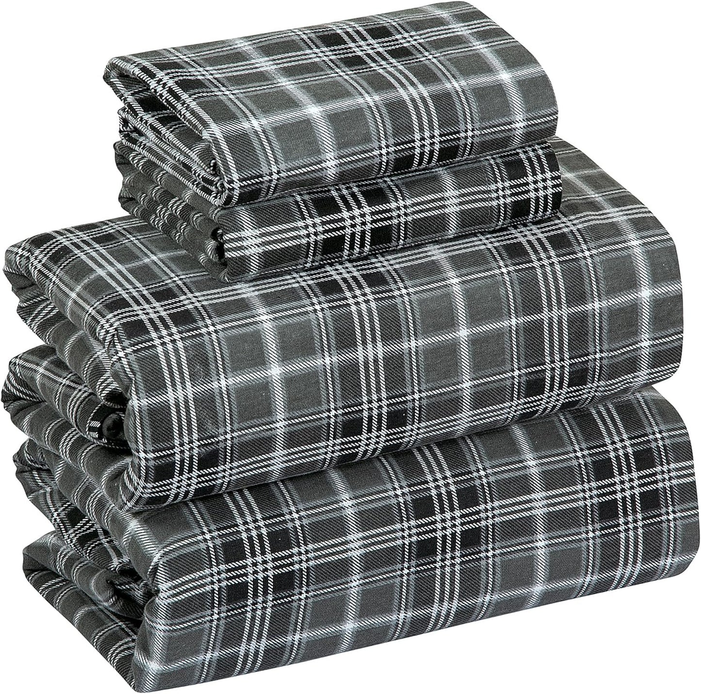 Bliss Casa 4 Piece Cotton Flannel Queen Sheet Set - Soft & Comfy