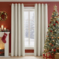 Beige Blackout Curtains 100% Room Darkening 90in Panels - Thermal