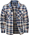 Men's Flannel Cotton Plaid Shirt Long Sleeve Button-Up - Casual Warm