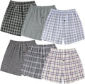 BAMBOO COOL Men's Woven Boxer Shorts 6 Pack - Lightweight Plaid