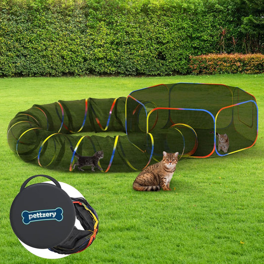 Pettzery Portable Outdoor Cat Enclosure - Cage-Free Fun