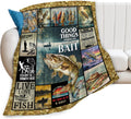 Fishing Blanket Throw Blanket for Fishing Lovers - Soft Flannel Throw
