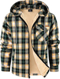 Men's Flannel Hoodie Jacket - Sherpa Lined Plaid Zip-Up Comfort