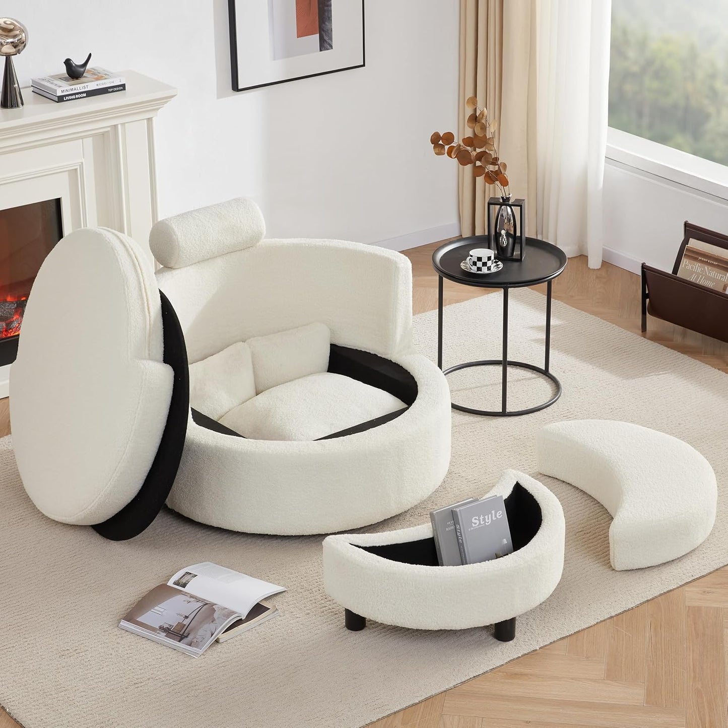360Modern Swivel Chair: Stylish & Storage-Savvy!