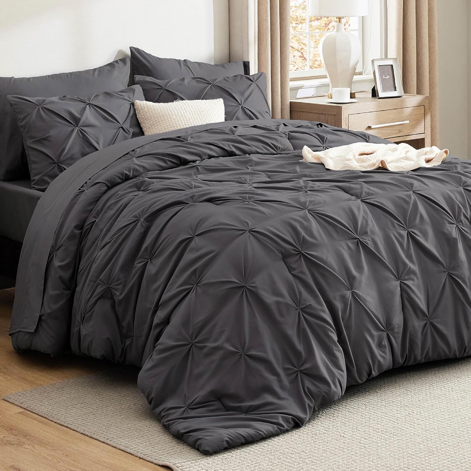 Bedsure California King Comforter Set - Luxurious 7 Piece Bedding