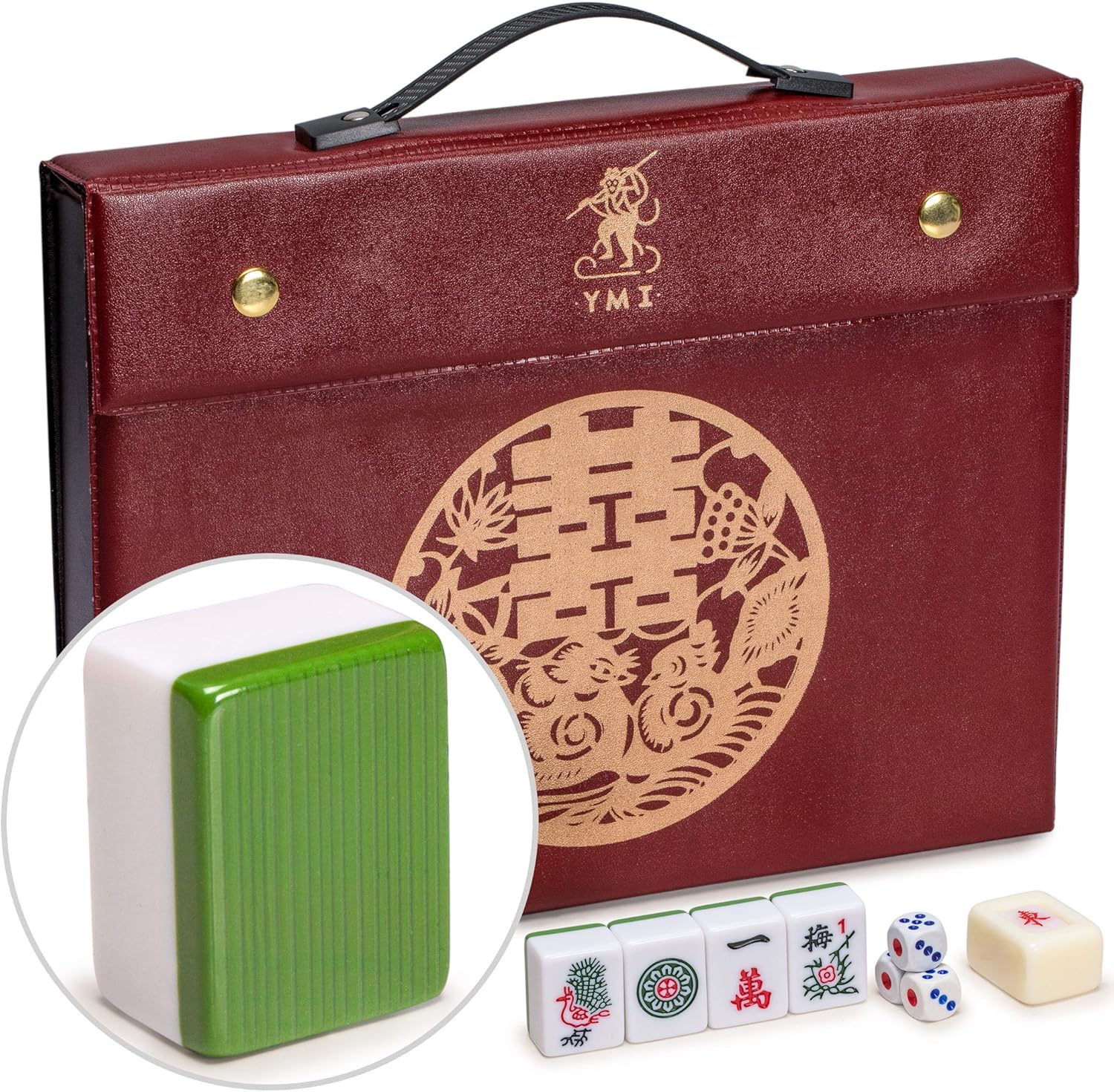Chinese Mahjong Set with 146 Medium Tiles for Traditional Play