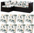 8 Pcs Elastic Cushion Covers for Outdoor Patio Furniture Shielding