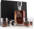Personalized 5 pc Whiskey Decanter Set - 9 Design Options - Limited