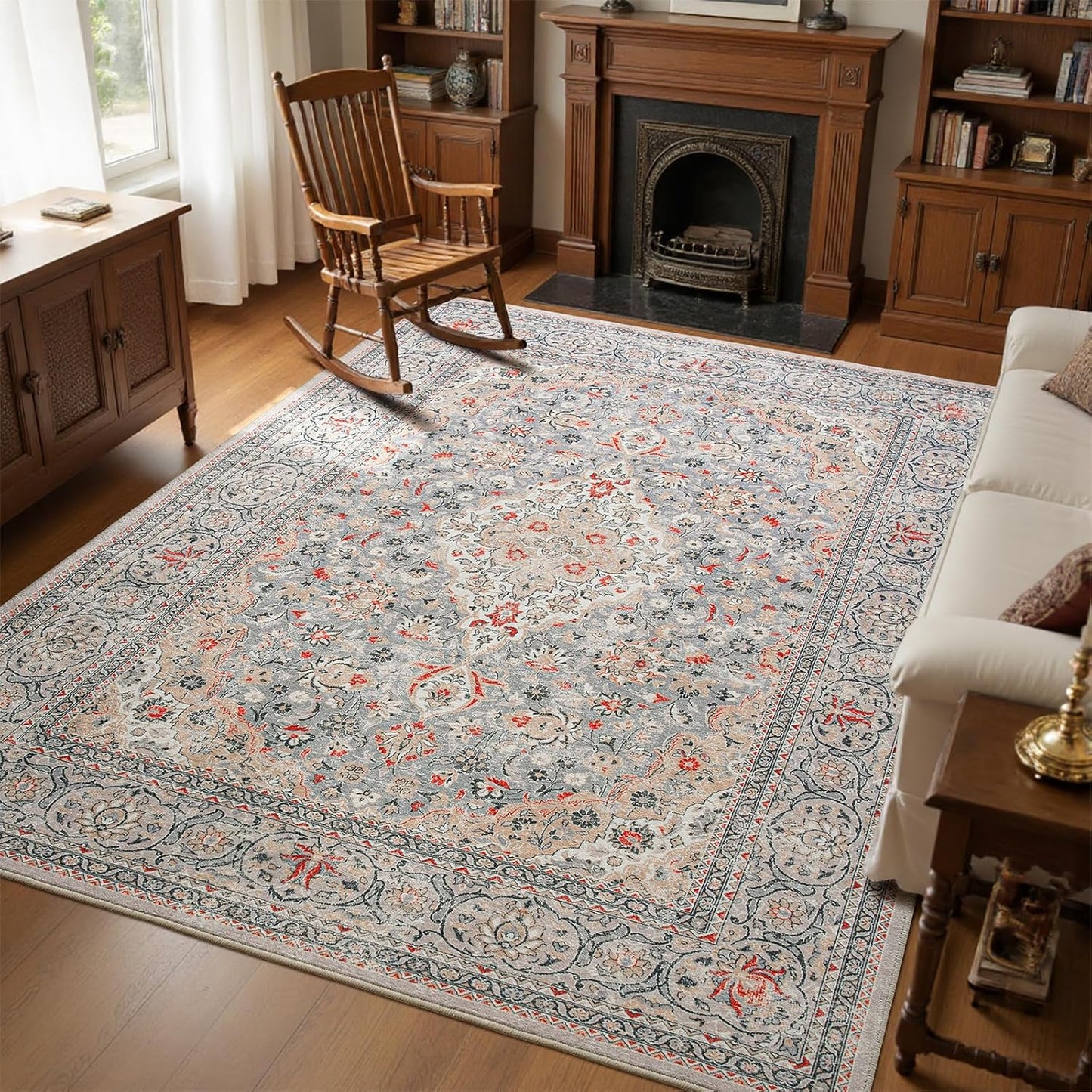 Washable Rug 3x5 Non Slip Beige Area Rug for Every Room