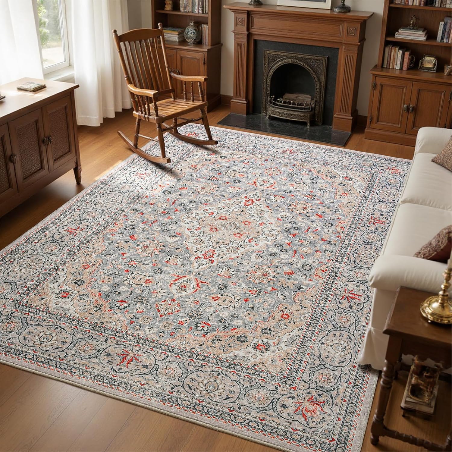 Washable Rug 3x5 Non Slip Beige Area Rug for Every Room