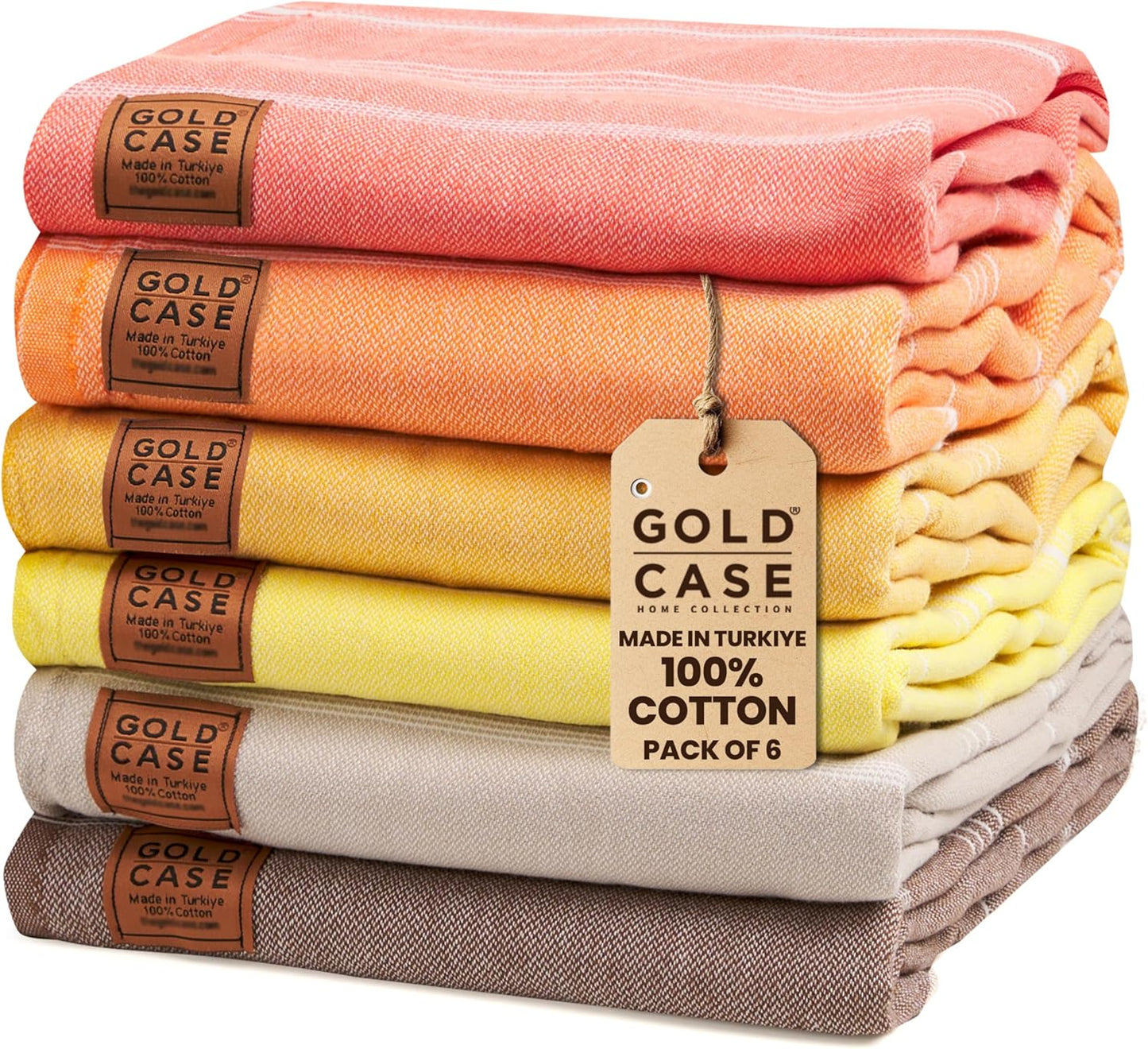 Lycia Turkish Beach Towel Set of 6 - Quick Dry & Sand Free