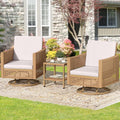 YITAHOME 3pc Swivel Rocking Chairs Set - Comfy Patio Bistro Set